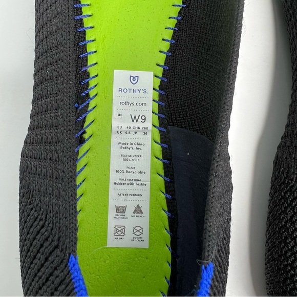 Rothy's The Flat Noir Mesh Textile Bows Black Classic Ballet Size 9 - Picture 11 of 13